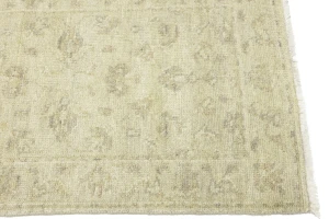 Muted Beige Floral 3X14 Transitional Oriental Runner Rug
