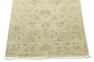 Muted Beige Floral 3X14 Transitional Oriental Runner Rug