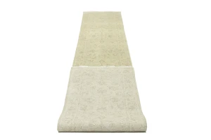 Muted Beige Floral 3X14 Transitional Oriental Runner Rug