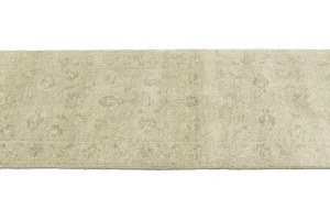 Muted Beige Floral 3X14 Transitional Oriental Runner Rug