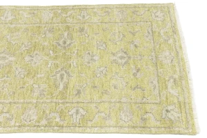 Muted Golden Yellow Floral 3X14 Transitional Oriental Runner Rug