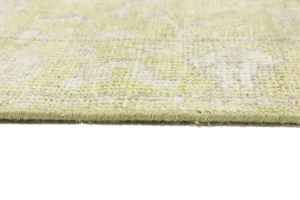 Muted Golden Yellow Floral 3X14 Transitional Oriental Runner Rug