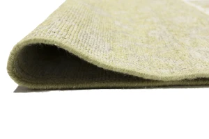 Muted Golden Yellow Floral 3X14 Transitional Oriental Runner Rug