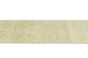 Muted Golden Yellow Floral 3X14 Transitional Oriental Runner Rug