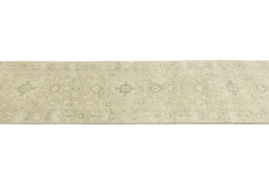 Muted Pinkish Beige Floral 3X14 Transitional Oriental Runner Rug