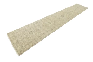 Muted Pinkish Beige Floral 3X14 Transitional Oriental Runner Rug