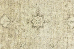 Muted Pinkish Beige Floral 3X14 Transitional Oriental Runner Rug