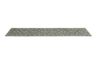 Muted Dark Slate Floral 2'7X14 Transitional Oriental Runner Rug