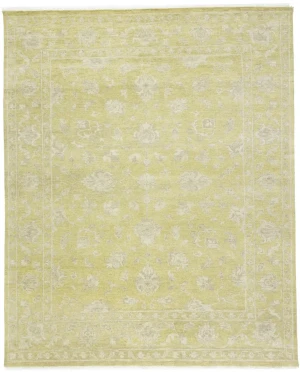 Muted Golden Yellow Floral 8X10 Transitional Oriental Rug