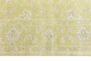 Muted Golden Yellow Floral 8X10 Transitional Oriental Rug