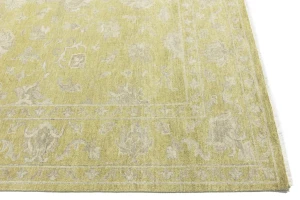 Muted Golden Yellow Floral 8X10 Transitional Oriental Rug