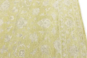 Muted Golden Yellow Floral 8X10 Transitional Oriental Rug