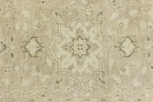 Muted Beige Floral 3X12 Transitional Oriental Runner Rug
