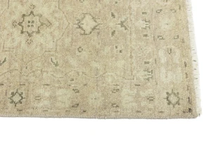 Muted Beige Floral 3X12 Transitional Oriental Runner Rug