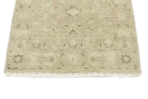 Muted Beige Floral 3X12 Transitional Oriental Runner Rug
