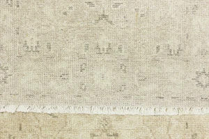Muted Beige Floral 3X12 Transitional Oriental Runner Rug