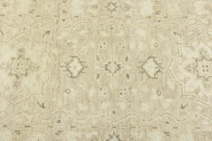 Muted Beige Floral 3X12 Transitional Oriental Runner Rug