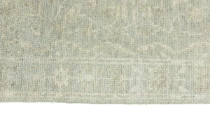 Muted Green Floral 3X12 Transitional Oriental Runner Rug