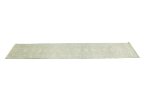 Muted Green Floral 3X12 Transitional Oriental Runner Rug