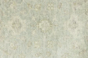 Muted Green Floral 3X12 Transitional Oriental Runner Rug