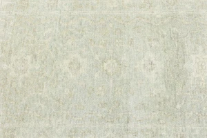 Muted Green Floral 3X12 Transitional Oriental Runner Rug