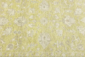 Muted Golden Yellow Floral 5X8 Transitional Oriental Rug