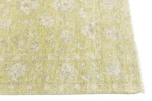 Muted Golden Yellow Floral 5X8 Transitional Oriental Rug