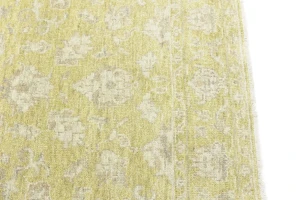 Muted Golden Yellow Floral 5X8 Transitional Oriental Rug