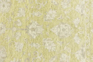 Muted Golden Yellow Floral 5X8 Transitional Oriental Rug