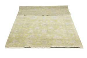 Muted Golden Yellow Floral 5X8 Transitional Oriental Rug