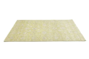 Muted Golden Yellow Floral 5X8 Transitional Oriental Rug