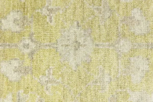Muted Golden Yellow Floral 5X8 Transitional Oriental Rug