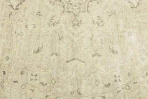 Muted Pinkish Beige Floral 6X6 Transitional Oriental Round Rug