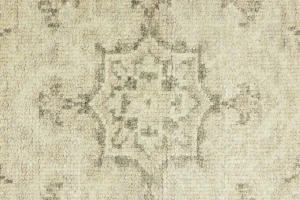 Muted Pinkish Beige Floral 6X6 Transitional Oriental Round Rug