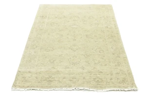 Muted Beige Floral 4X6 Transitional Oriental Rug