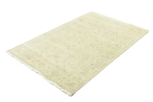 Muted Beige Floral 4X6 Transitional Oriental Rug