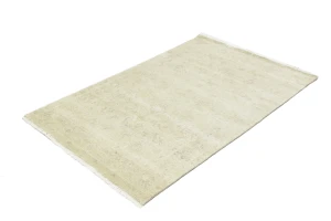 Muted Beige Floral 4X6 Transitional Oriental Rug