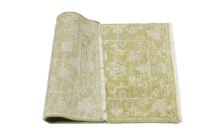 Muted Golden Yellow Floral 2X3 Transitional Oriental Rug