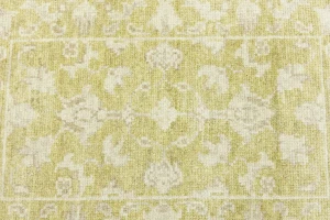 Muted Golden Yellow Floral 2X3 Transitional Oriental Rug