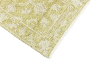 Muted Golden Yellow Floral 2X3 Transitional Oriental Rug