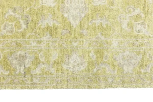 Muted Golden Yellow Floral 3X5 Transitional Oriental Rug
