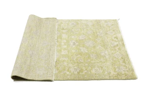 Muted Golden Yellow Floral 3X5 Transitional Oriental Rug