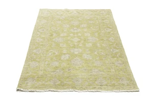 Muted Golden Yellow Floral 3X5 Transitional Oriental Rug