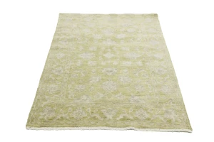 Muted Golden Yellow Floral 3X5 Transitional Oriental Rug