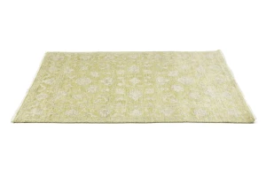 Muted Golden Yellow Floral 3X5 Transitional Oriental Rug