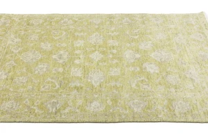 Muted Golden Yellow Floral 3X5 Transitional Oriental Rug