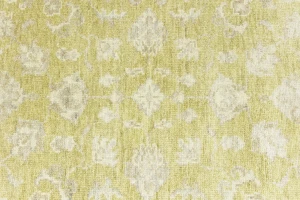 Muted Golden Yellow Floral 3X5 Transitional Oriental Rug