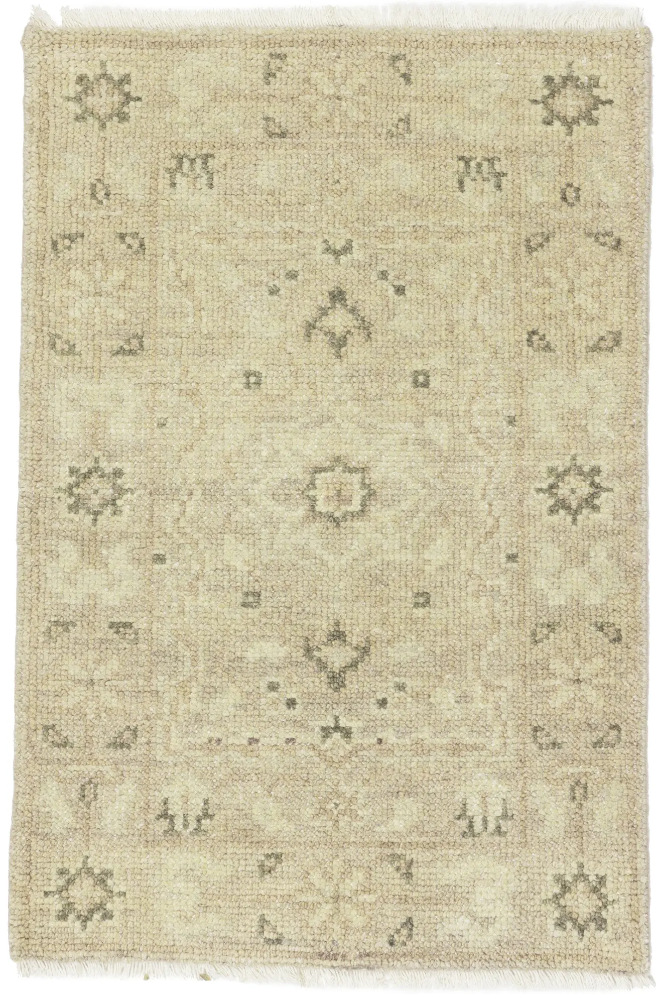 Muted Pinkish Beige Floral 2X3 Transitional Oriental Rug