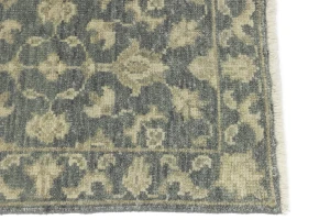Muted Dark Slate Floral 2X3 Transitional Oriental Rug