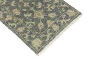 Muted Dark Slate Floral 2X3 Transitional Oriental Rug